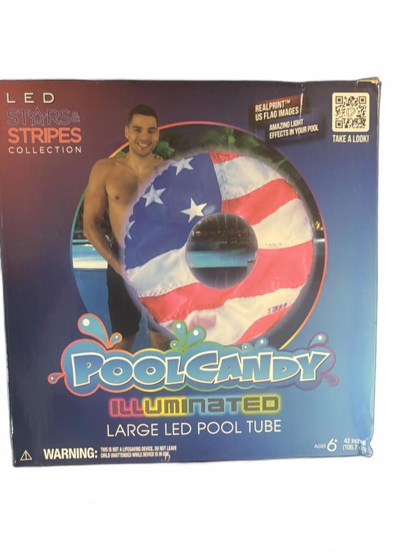 PoolCandy Illuminated Large LED Pool Tube - Stars & Stripes
